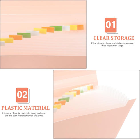 TEHAUX Accordion File Organizer, Mini Expanding Receipt Folder, Document Desktop File Folders