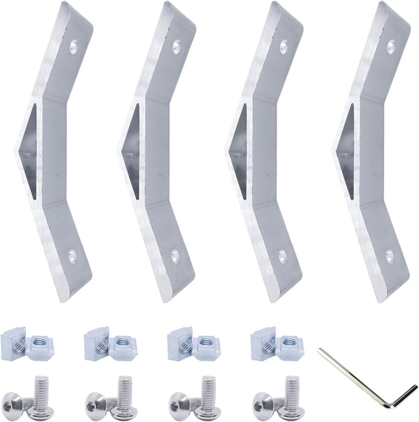 4 Sets 1010 Aluminum Extrusion 135 Degree Bracket, 4pcs Corner Brackets with 8pcs Sliding T Nuts and Screws for 10