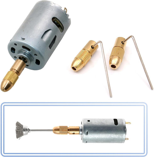 Mesee 3 Sets 0.5-3mm Brass Drill Chuck, Small Electric Drill Bit Collet Set with Allen Wrench