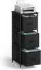 VASAGLE File Cabinet, 3 Drawers, Printer Stand, Cube Storage Shelf for A4, Letter-Size Files, Ebony Black & Ink Black