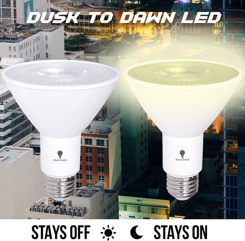 2 Pack PAR30 Bulbs 12W 100 1200 E26 5000K LED Flood Dusk to Dawn Light Outdoor Photocell Sensor Watt Equivalent Lumens