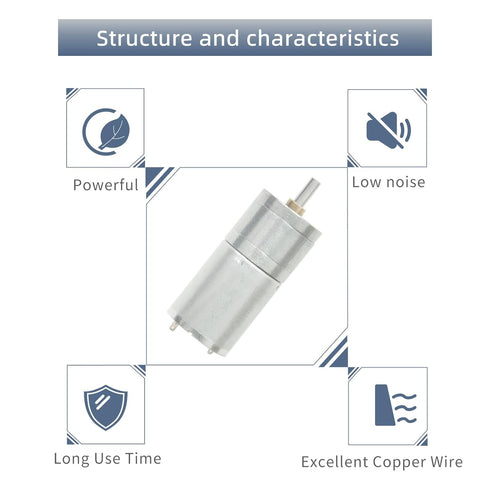 Set 6-12V High Torque Double-Shaft DC Motor - Gear Motor for DIY Projects