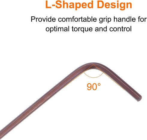Ball End Hex Key Wrench 2mm, S2 Steel L-Shape Long Arm Hexagon Metric Wrenches for Home Repair, Red