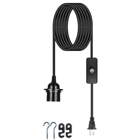 Plug in Pendant Light Cord - 16Ft Hanging Light Kit E26/E27 Light