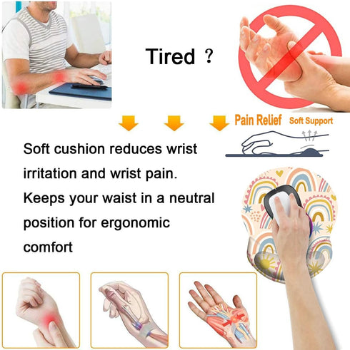 Non Slip Rubber Base Wrist Support Mouse Pad 8.75in X 7.5in Small Desktop Notebook Mouse Mat for Home Office (Adorable