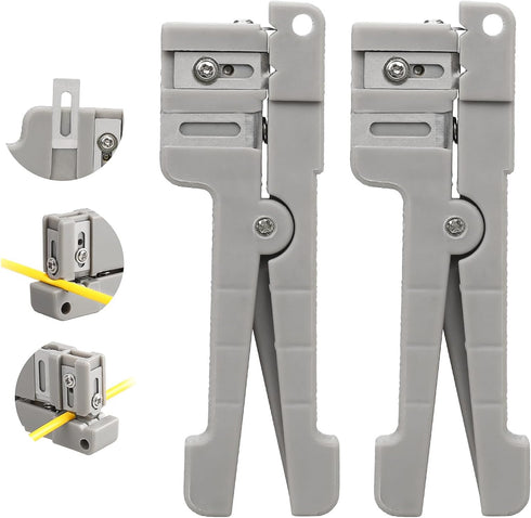 (2pcs) 45-162 Fiber Optic Coaxial Bundle Tube Stripper Pliers - Coax Cable Stripper with Spare Blade