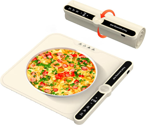 Parties,Buffet,Countertop 9-Level 18 Small Warming Mat for Food Portable Rolled-up Silicone Food Warmers for Electric