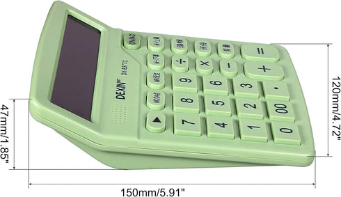 PATIKIL Desktop Calculator, 12 Digits Large LCD Display Calculator Battery Powered Desk Calculator Basic Calculator for Home Office, Light Green