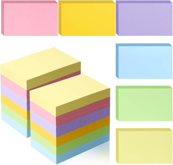 Tecmisse 1200 PCS Blank Index Cards 3x5, Colored Index Flash Cards for