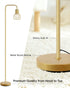 6W Bulb, Brass Gold Standing Floor Lamp for Living Room - Modern Industrial Design with LED Foot Switch, Metal Tall