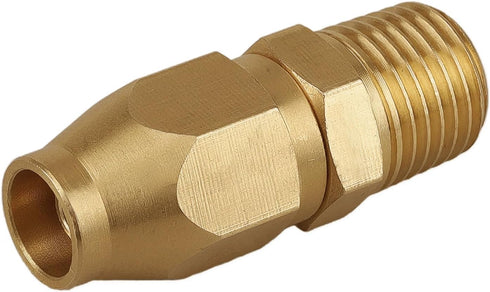 Brass Pneumatic Fitting for 1/4-Inch ID Hose, 1/4-Inch NPT Rigid, Solid Brass Splicer, 4PCS
