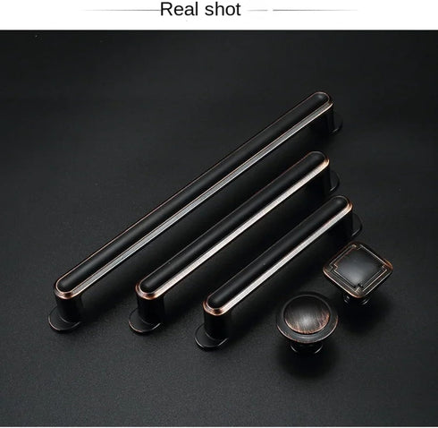 Aoleegatt Handles(6030-96mm-ORB) Black Zinc Alloy Bedside Table Handle, Minimalist Cabinet Pulls for Furniture