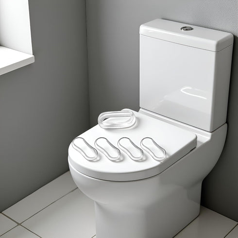 Juroicessry 5Pcs Toilet Seat Bumpers, Universal Toilet Lid Bidet Replacement Bumper Kit Silicone Rubber Bumpers