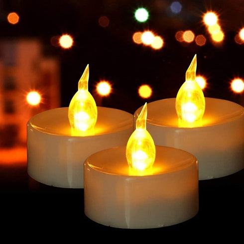 Battery Tea Lights - 24 Pack LED Tea Lights Candles, Realistic and Bright Flickering Flameless for Seasonal Celebration