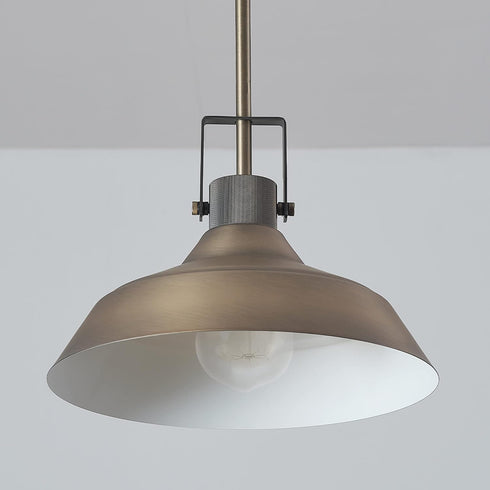 65475 1-Light GLOBE Electric Pendant Light Fixture, Matte Brass, Textured Socket, Dining Room Fixture, Kitchen Island