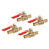uxcell Ball Valve Shut-Off Valve, 10mm Hose Barb to Hose Barb, Brass Valve, Pack of 4