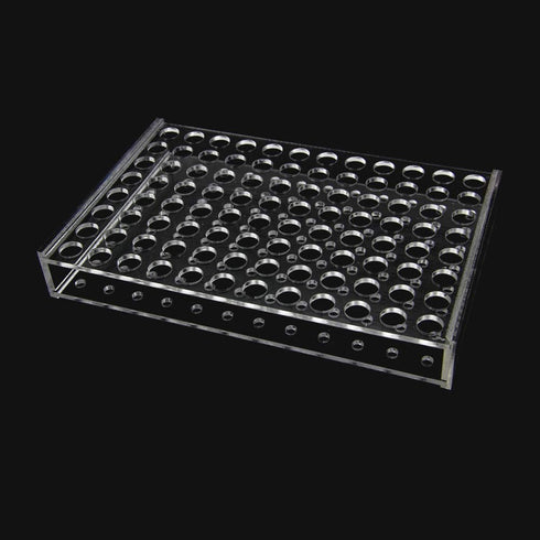 Othmro 2Pcs Acrylic Test Tube Rack Holder, 11mm 96-Well Centrifuge Tube Holder, Transparent Plastic Stand for