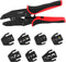 Zhushan 8PCS Wire Crimping Tool Set - Ratcheting Crimper Kit with Interchangeable Dies for Heat Shrink Connectors,