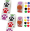 TuNan 4 Rolls Heart/Round/Paw Prints Stickers Self-Adhesive, 2000pcs, 1 Inch Colorful Dogs Paw