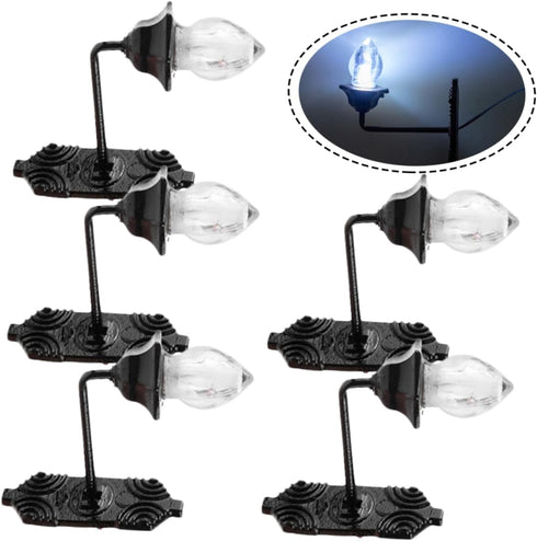 1:87 Set 5pcs Homoyoyo Mini Wall Lamp Luminous Micro Landscaping Decor DIY Sand Table Building Light Model Functional