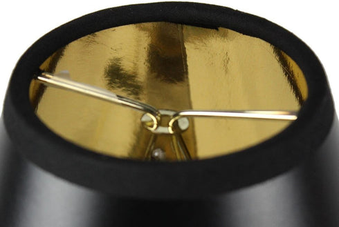 3x6x5 Black Parchment Gold-Lined Chandelier Candle Clip Lampshade - Perfect for chandeliers, foyer lights, and wall