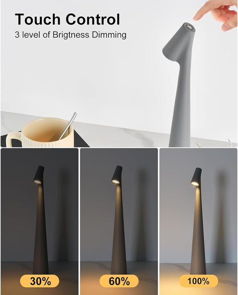 Lamps,3 Cordless Small Table Levels Brightness Portable Desk Lamp,Rechargeable Battery Lights for Outdoor, Restaurant