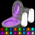 2 Pack Toilet Night Light Motion Sensor Activated, Rechargeable RGB Toilet Bowl