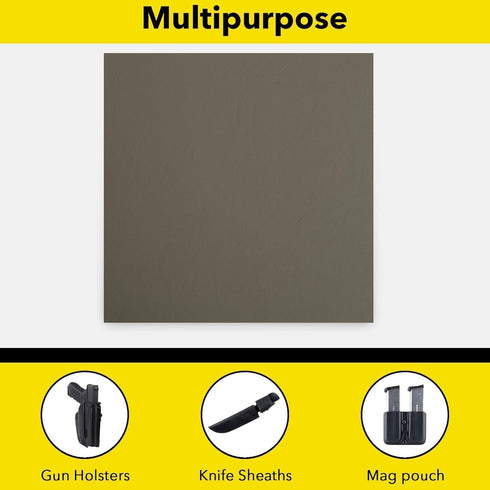(8x8, 8x12, 12x12), Kydex Sheets - Solid Color DIY Kit for Crafting Holsters, Sheaths, and Mag Pouches - Premium