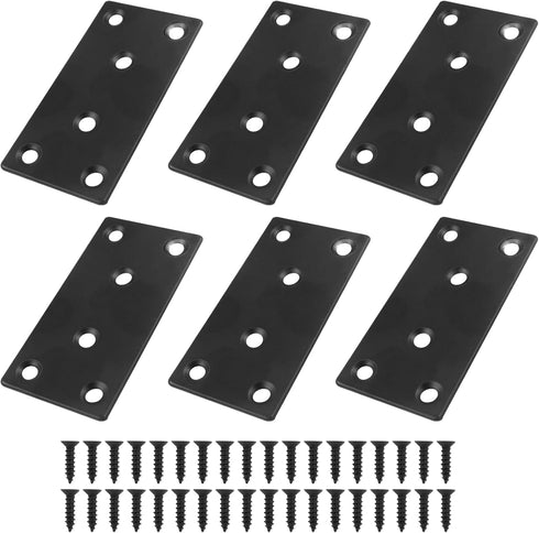 BokWin 6Pcs Mending Bracket Plate, 80x40x2mm Stainless Steel Heavy Duty Flat Corner Brace