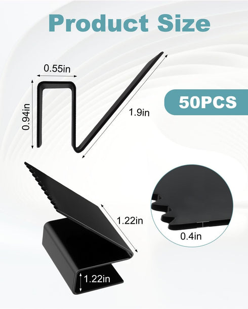 50Pcs 1/2 Inch Hurricane Window Clips for Plywood, Hurricane Clips Fit Thick Reusable Storm Carbon Steel Window Clips