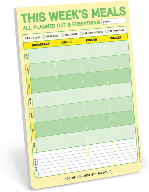 Knock Knock This Week's Meals Big & Sticky Notepad, Sticky Meal Planner Pad, 40 Sheets, 9.75 x 7-inches
