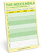 Knock Knock This Week's Meals Big & Sticky Notepad, Sticky Meal Planner Pad, 40 Sheets, 9.75 x 7-inches
