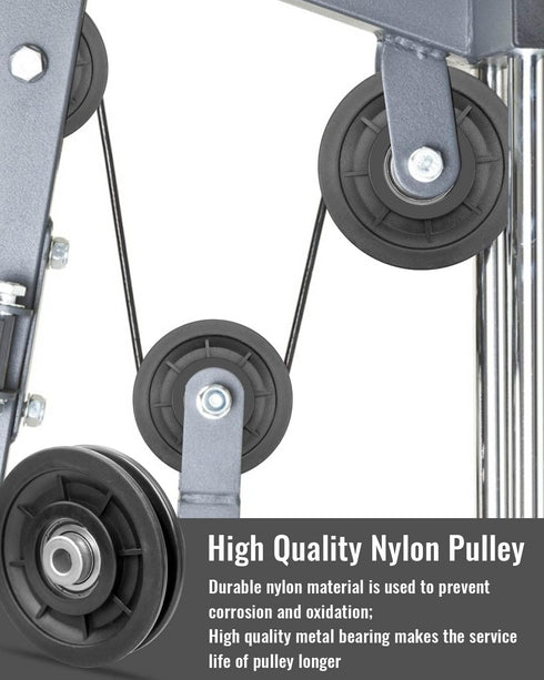 2 PCS 3.5 Inch Nylon Bearing Pulley Wheel, Silent Bearing Replacement for Garage Gym Equipment