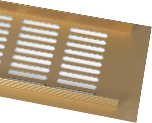 Vent Systems 16'' x 3" Inch Gold Aluminum Ventilation Grille for Home Improvement Floor, Wall, Door Duct Cover