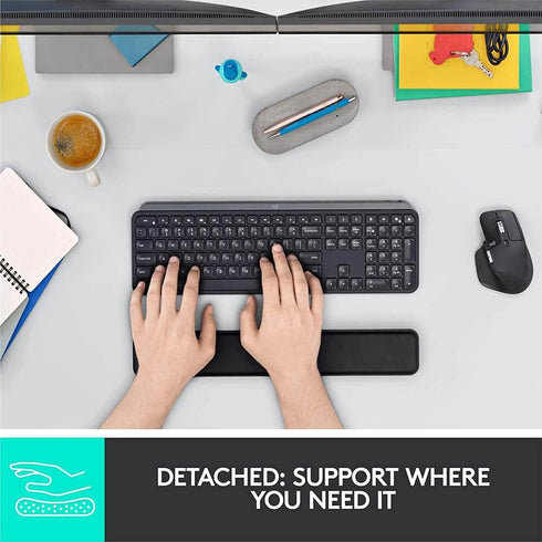 Logitech MX Palm Rest for MX Keys, Premium No-Slip Support for Comfortable Typing, Black