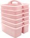 Teacher Created Resources Light Pink Portable Plastic Storage Caddy 6-Pack, 3 Compartments for Classroom Organization