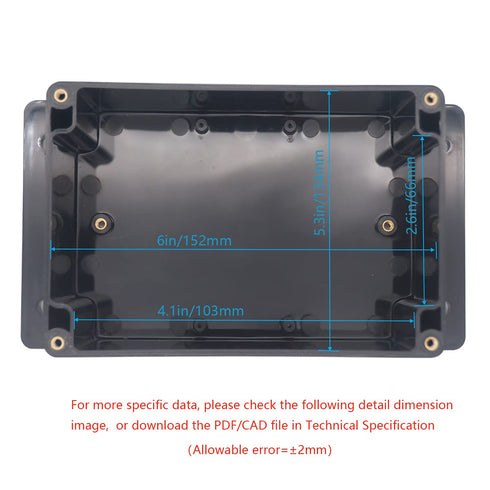 Junction Box - Zulkit Waterproof Dustproof IP65 ABS Universal Electrical Boxes Enclosure with Fixed Ear, Black 6.30 x