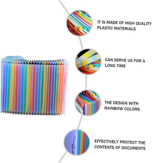 Pockets Expanding File Folder Organizer, Rainbow Multi Letter Size Accordion Document Holder for Home, Office, School