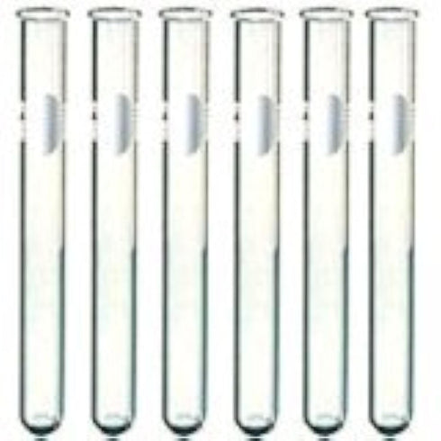 6 Pack - 20x150mm Pyrex Glass Test Tubes with Rim and Marking Spot