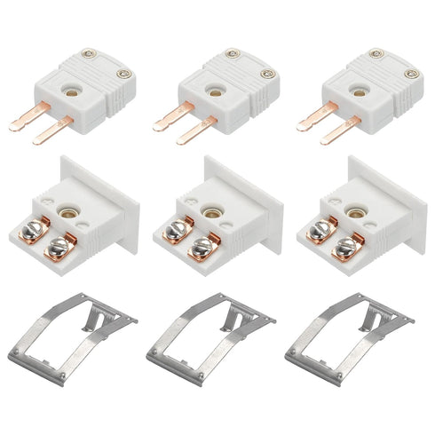 MECCANIXITY U Type Thermocouple Wire Connectors Male Plug with Mini Socket for High Temperature 220°C
