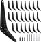 Mormchlots 24Pcs 6 x 5 Inch Black Shelf Brackets, Heavy-Duty Metal Steel Corner
