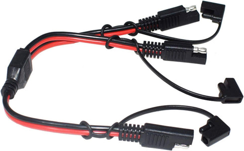 BERLAT 14AWG 1 2 12inch/30cm SAE DC Power Automotive Connector Cable Y Splitter to SAE Extension Cable, Fit