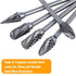 Double Cut Tungsten Carbide Carving Bits, 10 Pcs Rotary Burr Set for DIY Woodworking