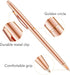 Unibene Slim Metallic Retractable Ballpoint Pens, Rose Gold, Nice Gift for Wedding, Business, Office, Students,
