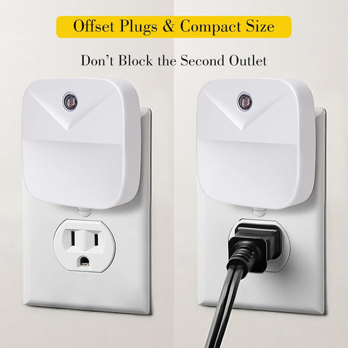 6 Pack KINUR LED red Night Lights Plug into Wall, Dusk to Dawn Sensor Automatic on and Off, Energy efficient, Soft Glow