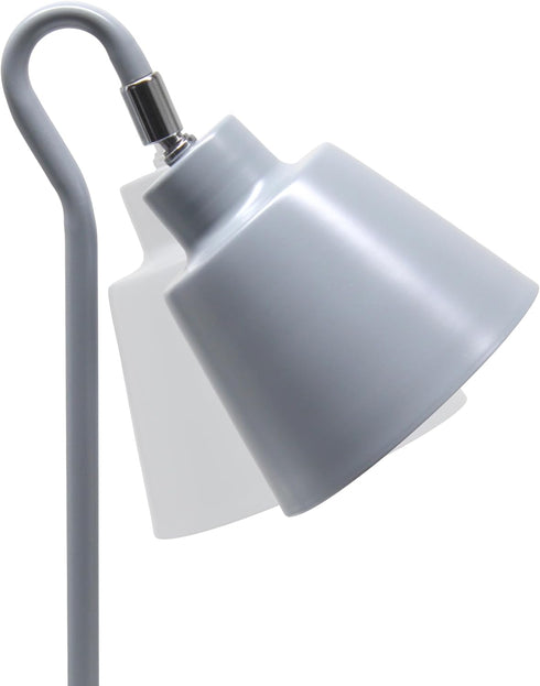 LD1079-GRY 16" Simple Designs Sleek Essentials Metal Looped Desk Task Lamp with Adjustable Shade, for Office, Desk