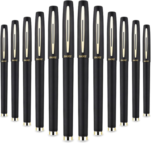 Rollerball Pens Gel Ink Office Pens, 12 Pack 0.7mm Black