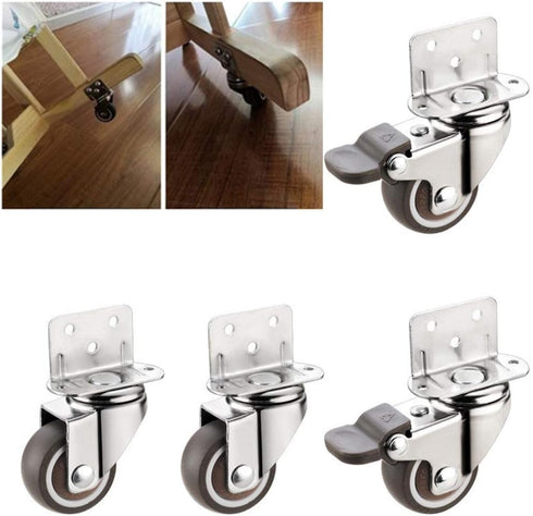 Kolloee 1 inch 1.25 inch 1.5 inch 2 inch 90 L Type Degree Right Angle Flower Stand Baby Crib Bed Mute Swivel Caster