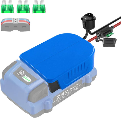 Power Wheel Adapter for Kobalt 24V Battery DIY Adapter with Fuse & Wire Terminal for Robotics and RC Toys