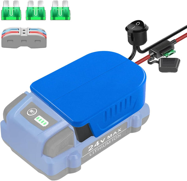 Power Wheel Adapter for Kobalt 24V Battery DIY Adapter with Fuse & Wire Terminal for Robotics and RC Toys